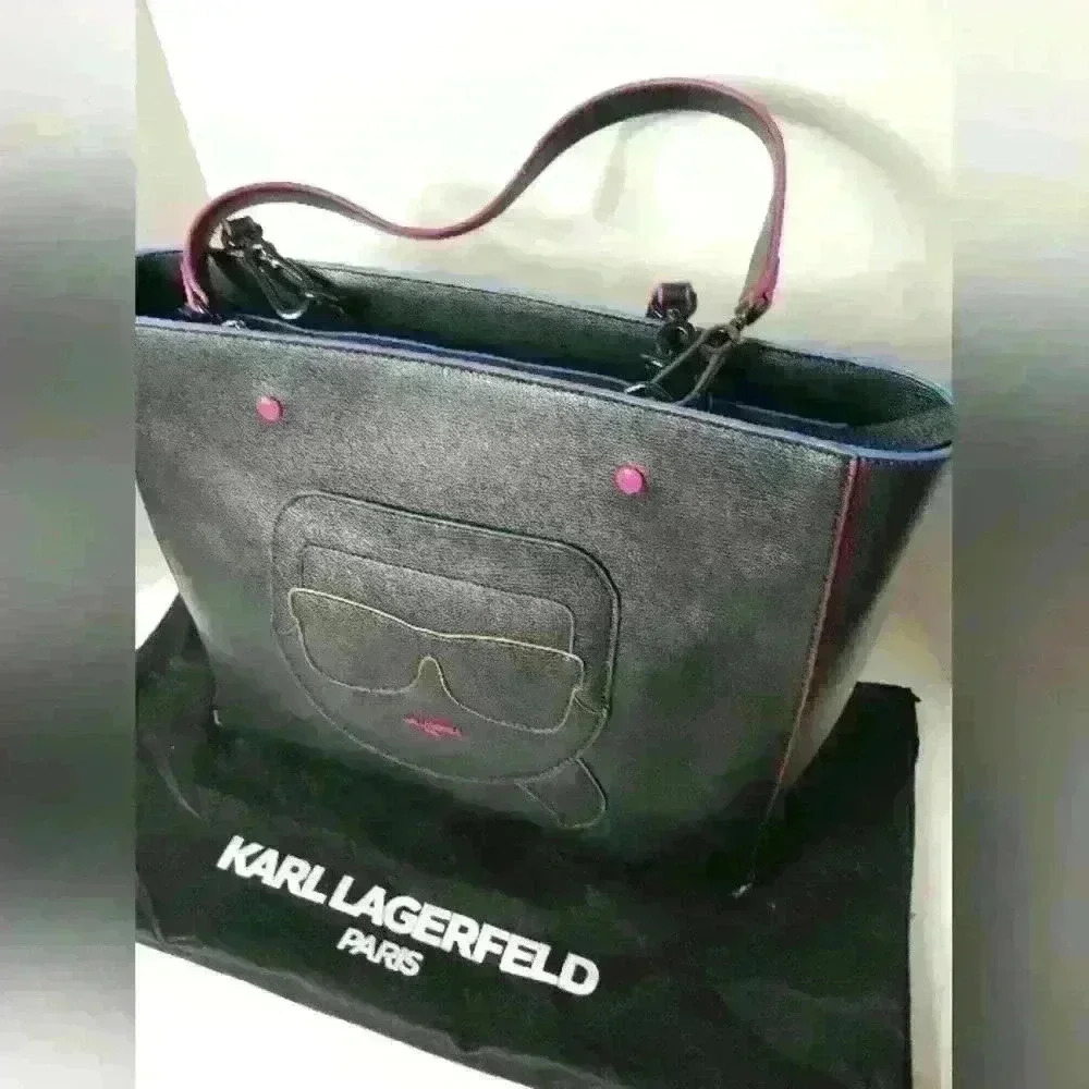 KARL LAGERFELD Paris Adele Top Zip Tote Shoulder Bag NWOT